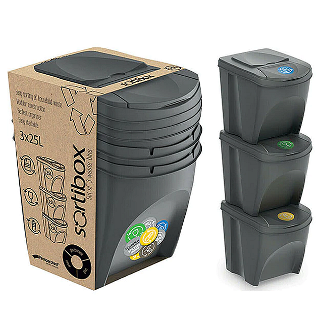 KOOPMAN Y89200800 WASTE BIN EASY RECYCLING (3PCS)