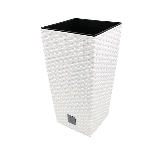 PROSPERPLAST DRTS225-S449 RATO SQUARE BASKET WEAVE FLOWER POT (MEDIUM)