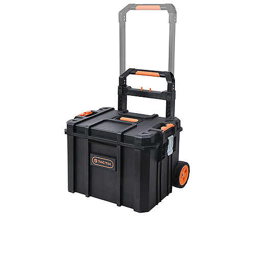 TACTIX TX-320365 MODULAR MOBILE TOOL BOX - TELESCOPIC EXTENSION HANDLE & LIFT-OUT CARRY TRAY