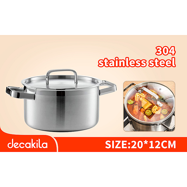 Stainless steel casserole 20*12Cm (ឆ្នាំងអ៊ីណុក)