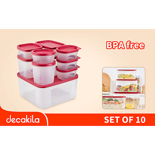 Food container set BPA free 10pcs (ឈុតប្រអប់ជ័រជ្រុង) Food container set BPA free 10pcs (ឈុតប្រអប់ជ័រជ្រុង)