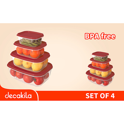 Food container set BPA free 4pcs (ប្រអប់ជ័រជ្រុងវែង) Food container set BPA free 4pcs (ប្រអប់ជ័រជ្រុងវែង)