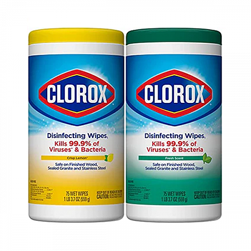 CLOROX DISINFECTING WIPES KILLS 99.99% OF VIRUSES AND BACTERIA (85 WET WIPES)