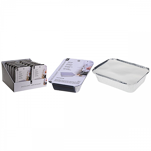 TRAY ALU WITH CARTON LID SET OF 4PCS, SIZE 255X190X70MM