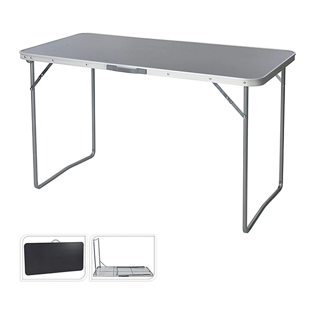 FOLDABLE CAMPING TABLE (120X60X70CM, GREY, 25KG)