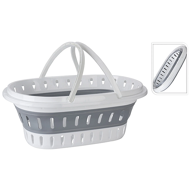 FOLDABLE LAUNDRY BASKET WITH 2 HANDLES, 25L