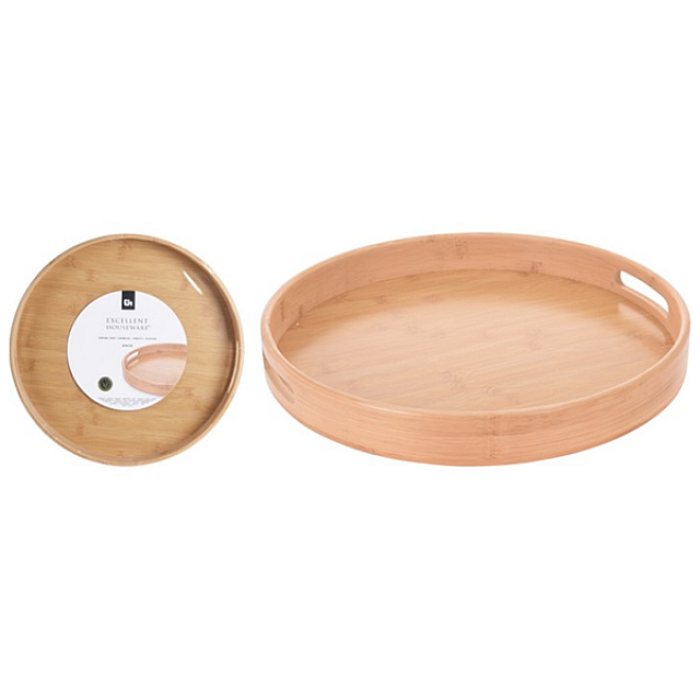 SERVING TRAY ROUND BAMBOO 40CM