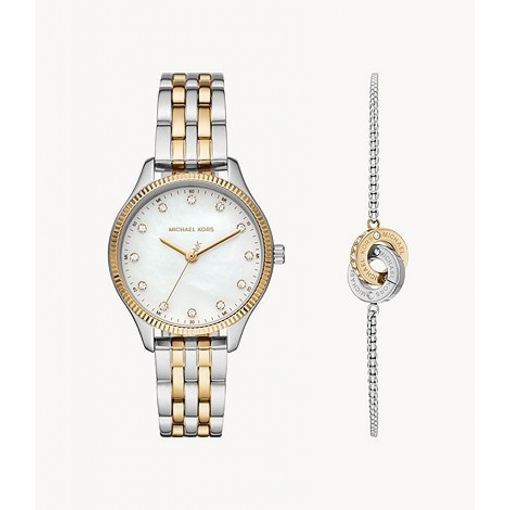 Buy Michael Kors Lexington Two-Tone Watch and Bracelet Gift Set Online | La  Rue Cambodia