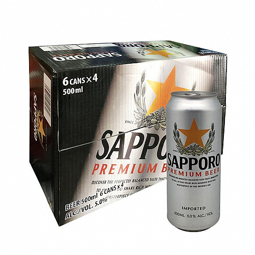 SAPPORO Beer Can 500ml x 24p