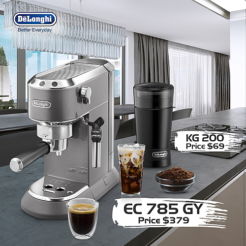 Koona Coffee Machine Delonghi EC785-GY+KG200