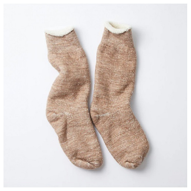 Camel Double Faced Crew Comfy Socks