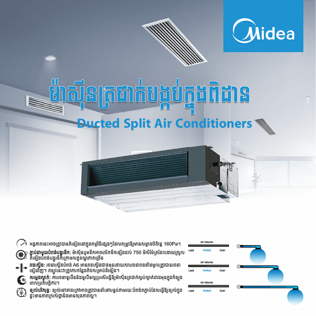 Midea Air Conditioner (Non-inverter ,Concealed -duct ,2HP)