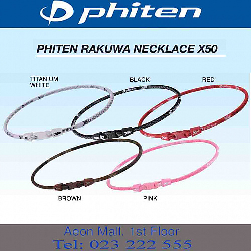 Buy Phiten Rakuwa Necklace X50 Red 45cm Online La Rue Cambodia