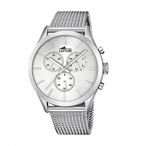 Lotus Men'S Silver Minimalist Stainless Steel Watch Bracelet