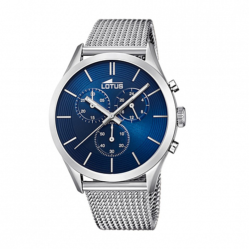 Lotus Men'S Blue Minimalist Stainless Steel Watch Bracelet