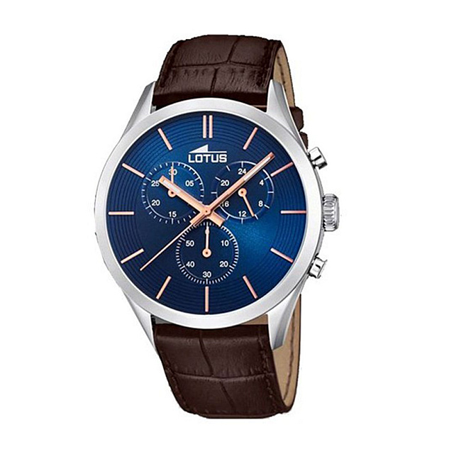 Lotus Men'S Blue Minimalist Leather Watch Bracelet