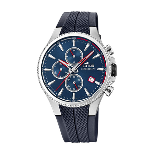 Lotus Mens Chronograph Quartz Watch with Rubber Stra...