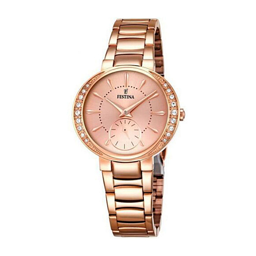 Festina F16911-2 Ladies Mademoiselle Rose Gold Dial Stainless Steel 33mm Watch