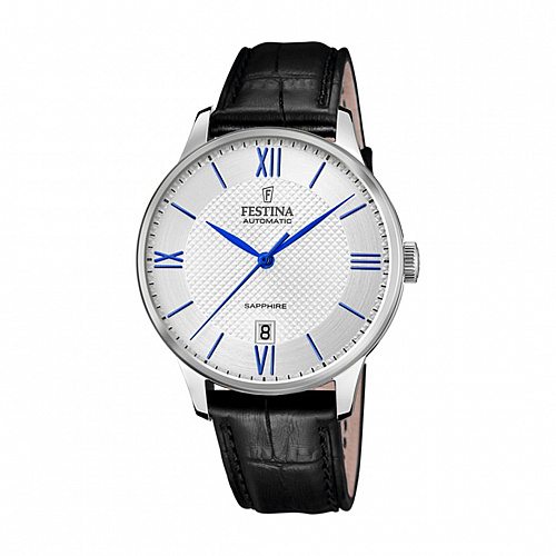 Festina Men'S Silver Automatic Leather Watch Bracelet F20484/1