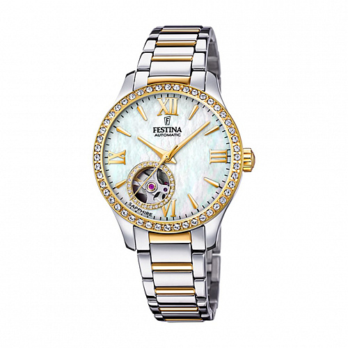 Festina Women'S Nacre Automatic Stainless Steel Watch Bracelet F20486/3