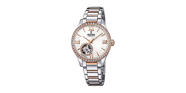 Festina Women's Automatic F20487-1 Rose-Gold Stainless-Steel Self Wind Dress Watch 並行輸入品 Festina F20487⁄1 - Open Heart Automatic \u2022