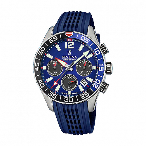 Festina Men'S Blue Chrono Sport Rubber Watch Bracelet F20517/1