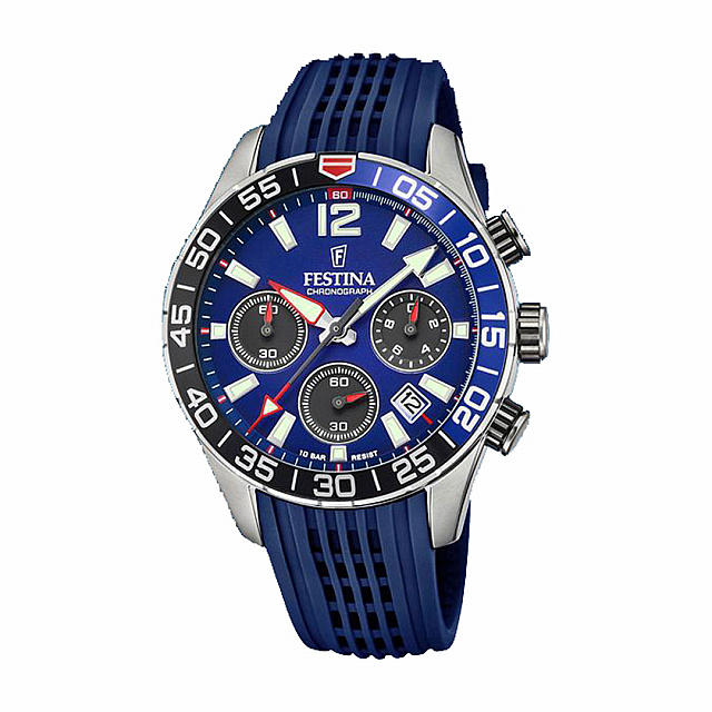 Festina Men'S Blue Chrono Sport Rubber Watch Bracele...