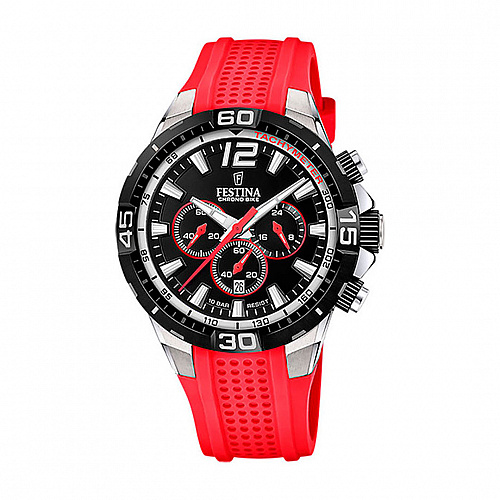 Festina Men'S Red Chrono Bike Rubber Watch Bracelet F20523/7