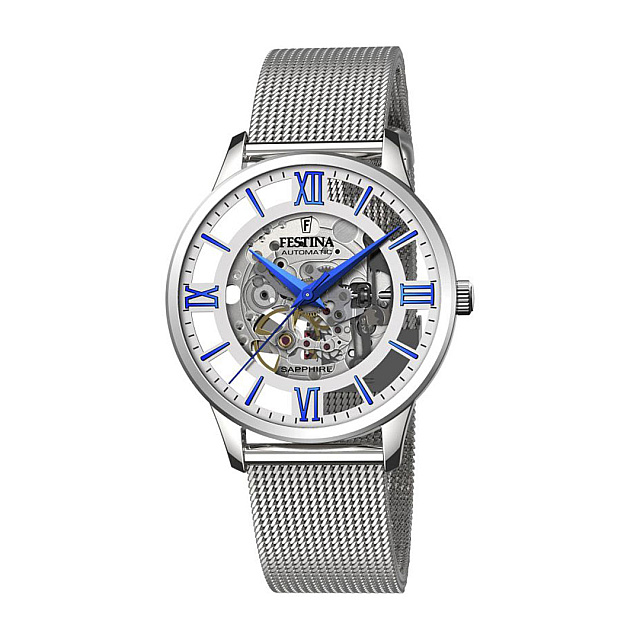 Festina Skeleton Men'S Silver Automatic Stainless St...