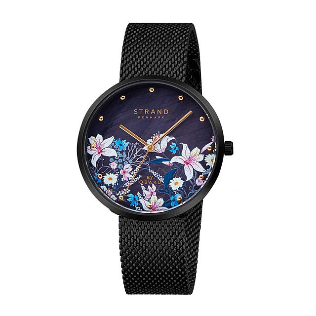 Strand by Obaku Woman black mesh watch