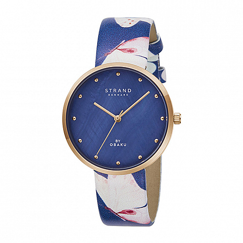 Strand by Obaku Woman blue leather watch