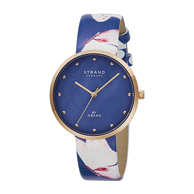 Strand by Obaku Woman blue leather watch