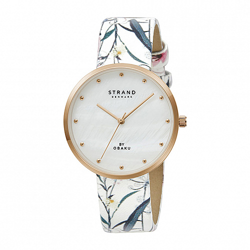 Strand by Obaku Woman white leather watch