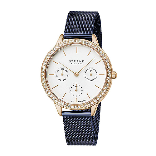 Strand by Obaku woman blue mesh watch