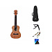 Tom Solid ukulele T5 23inches made with Mahogany wood+bag+capo+strap + book.