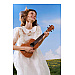 Tom Solid ukulele T5 23inches made with Mahogany wood+bag+capo+strap + book.