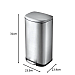 6L Step Bin Brushed Finger Print Proof Stainless Steel - Silver